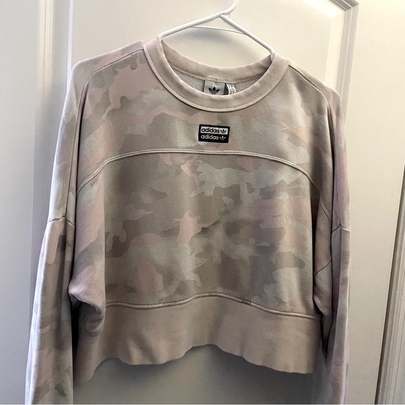 Adidas Camo Pullover Cropped Sweater / M - Picture 4 of 6